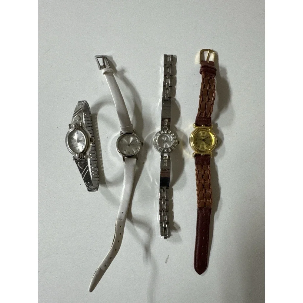 Lot 4 Women's Quartz Watches Eurotech Rhinestone Fashion Untested